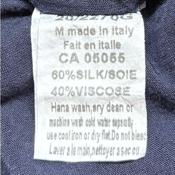 M Made In Italy, Navy Silk & Viscose Tunic Dress, Size M - Picture 3 of 9
